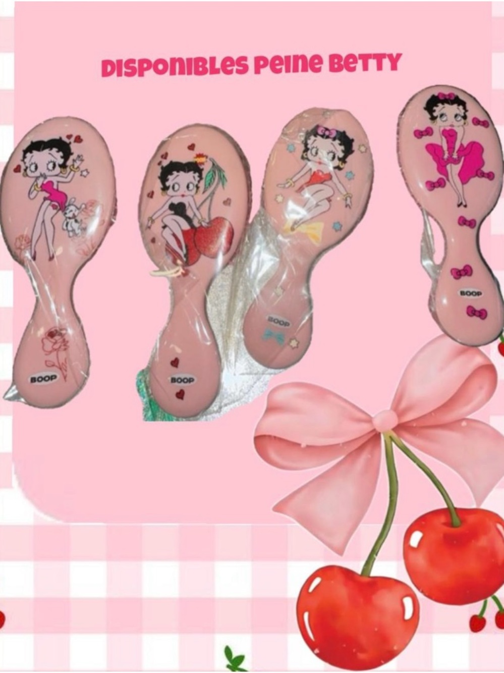 Betty Boop Pink Detangling Hair Brush - Cute Cartoon Design $25 for all